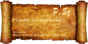 Planka Szilveszter névjegykártya